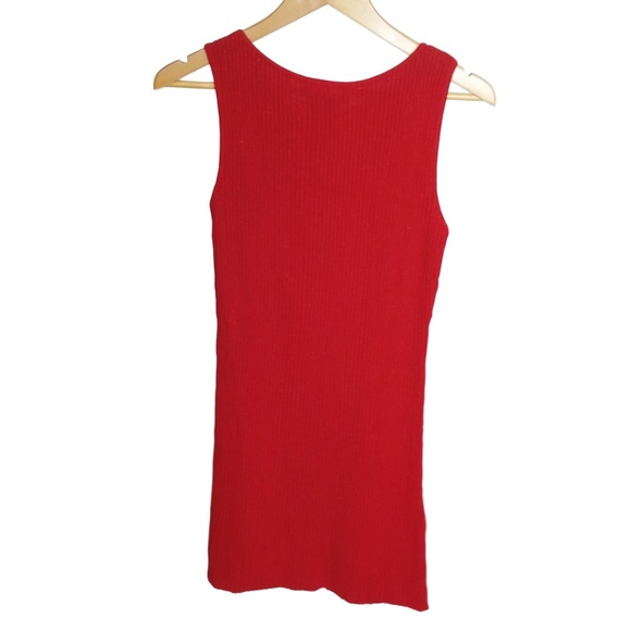 No Boundaries Red Sparkly Sleeveless Sweater Dress - Picture 4 of 7